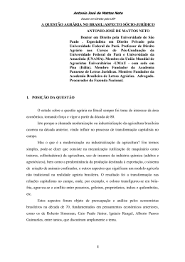 a quest&atilde;o agr&aacute;ria no brasil:aspecto s&oacute;cio-jur&iacute;dico