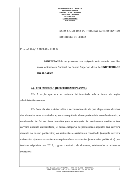 Contestação UAlg - Sindicato Nacional do Ensino Superior