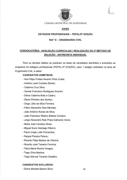 Ref. E – Engenharia Cívil – Convocatória