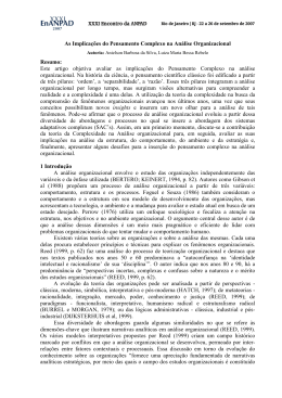 As Implica&ccedil;&otilde;es do Pensamento Complexo na An&aacute;lise