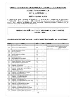 Convoca&ccedil;&atilde;o para as provas