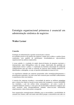 Excel&ecirc;ncia de Estrat&eacute;gia Organizacional &eacute; Essencial em
