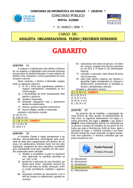 Gabarito - Analista Organizacional Pleno
