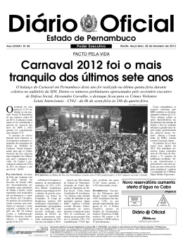 Carnaval 2012 foi o mais tranquilo dos últimos sete anos