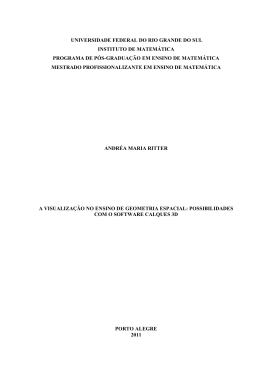 A Visualiza&ccedil;&atilde;o no ensino de Geometria espacial: possibilidades