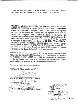 oPçÃo PELA oRDEM