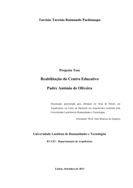 Reabilita&ccedil;&atilde;o do Centro Educativo Padre Ant&oacute;nio de Oliveira