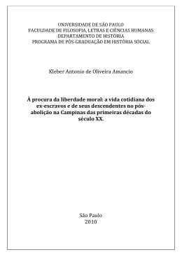 Kleber Antonio de Oliveira Amancio &Agrave; procura da liberdade moral: a