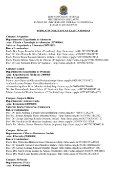 Indicativo de Bancas Examinadoras