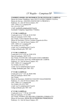 15&ordf; Regi&atilde;o - Campinas/SP