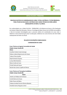 EDITAL 010.3/2014 - PROEN/IFMS PROCESSO SELETIVO DE