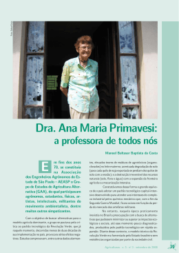 Dra. Ana Maria Primavesi: