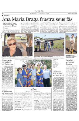 Ana Maria Braga frustra seus f&atilde;s