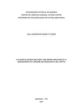 A AUD&Aacute;CIA DESSA MULHER: ANA MARIA MACHADO E A