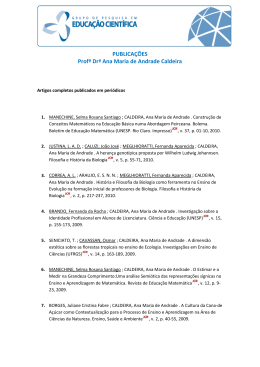 PUBLICA&Ccedil;&Otilde;ES Prof&ordf; Dr&ordf; Ana Maria de Andrade Caldeira