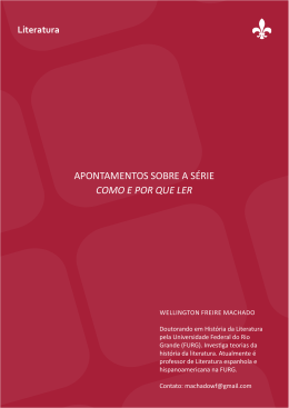 APONTAMENTOS SOBRE A S&Eacute;RIE COMO E POR QUE LER