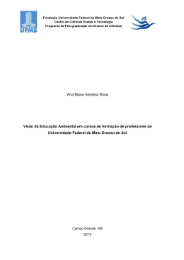 Ana Maria Almeida Rosa Vis&atilde;o da Educa&ccedil;&atilde;o Ambiental em cursos