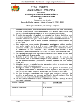 Prova - Polícia Militar de Santa Catarina