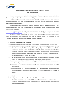 EDITAL PADR&Atilde;O REFERENTE AOS PROCESSOS DE