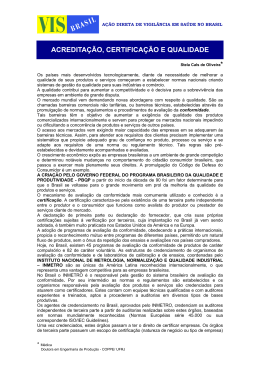 ACREDITA&Ccedil;&Atilde;O, CERTIFICA&Ccedil;&Atilde;O E QUALIDADE