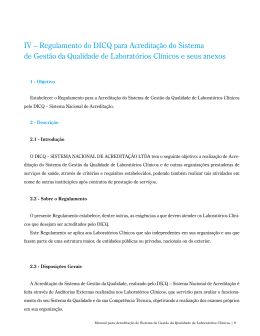 IV &ndash; Regulamento do DICQ para Acredita&ccedil;&atilde;o do Sistema de Gest&atilde;o