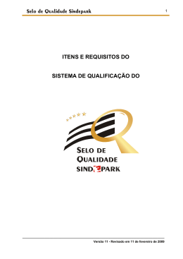 ITENS E REQUISITOS DO SISTEMA DE QUALIFICA&Ccedil;&Atilde;O