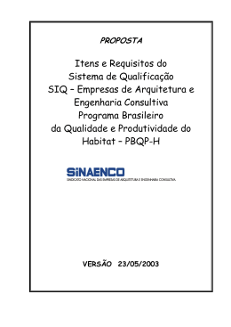 Itens e Requisitos do Sistema de Qualifica&ccedil;&atilde;o SIQ
