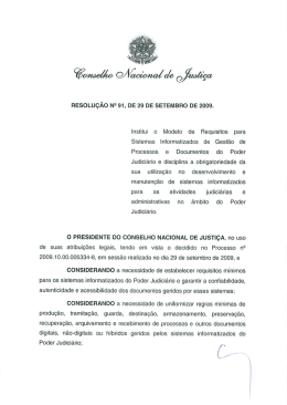 RESOLUÇÃO N9 91, DE 29 DE SETEMBRO DE 2009.