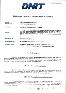 Julgamento de Recurso Administrativo Apresentado Pela