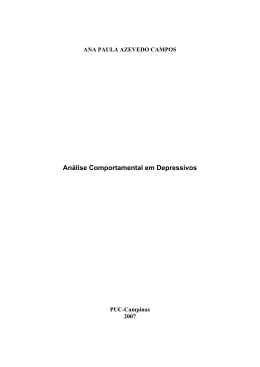 An&aacute;lise Comportamental em Depressivos