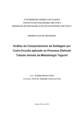 An&aacute;lise do Comportamento da Soldagem por Curto-Circuito
