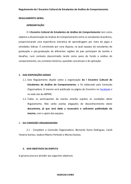 Regulamento do I Encontro Cultural de Estudantes de An&aacute;lise do