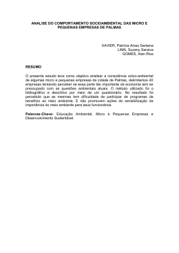 analise do comportamento socioambiental das micro e pequenas