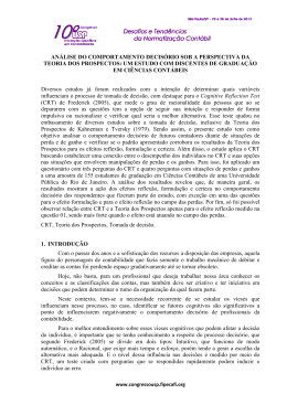 an&aacute;lise do comportamento decis&oacute;rio sob a perspectiva da teoria dos