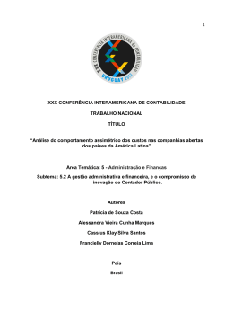 Arquivo I - An&aacute;lise do Comportamento Assim&eacute;trico