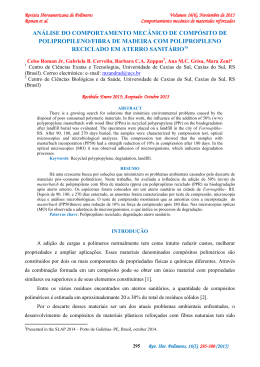 an&aacute;lise do comportamento mec&acirc;nico de comp&oacute;sito de polipropileno