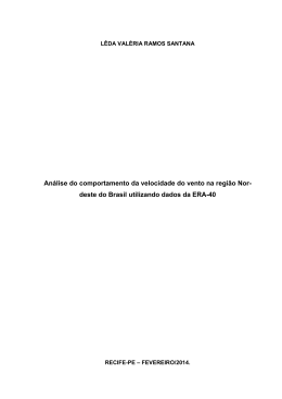 An&aacute;lise do comportamento da velocidade do vento na regi&atilde;o Nor