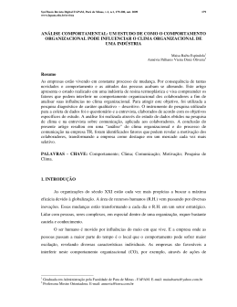 AN&Aacute;LISE COMPORTAMENTAL: UM ESTUDO DE COMO O