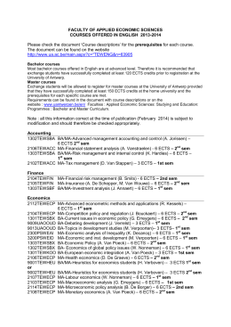 FACULTY OF APPLIED ECONOMIC SCIENCES COURSES