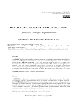 DENTAL CONSIDERATIONS IN PREGNANCY: review