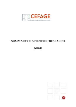 summary of scientific research (2012) - CEFAGE