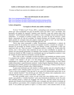 1 Analise as informa&ccedil;&otilde;es abaixo e disserte em seu caderno a partir