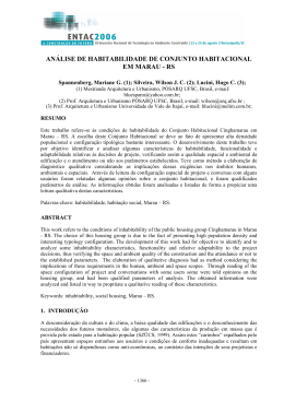 an&aacute;lise de habitabilidade de conjunto habitacional em