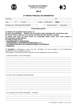 2&ordf; prova parcial de geografia col&eacute;gio xix de mar&ccedil;o