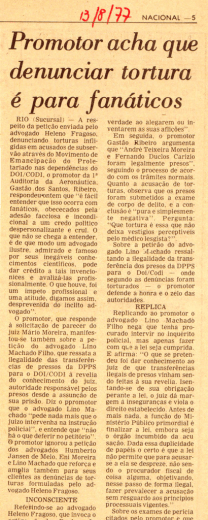 Promotor acha que denunciar tortura é para fanáticos