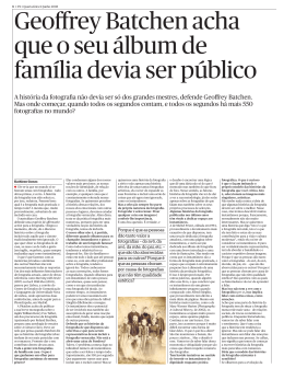 Geoffrey Batchen acha que o seu &aacute;lbum de fam&iacute;lia devia ser p&uacute;blico