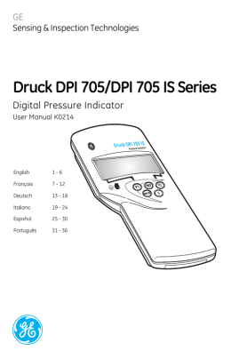 DPI 705 Pressure Indicator K0214-issue 5