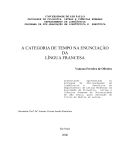 A categoria de tempo na enuncia&ccedil;&atilde;o da l&iacute;ngua francesa