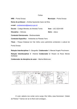 Folhas NRE &ndash; Ponta Grossa Munic&iacute;pio &ndash; Ponta Grossa Nome do
