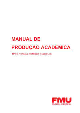 MANUAL DE PRODUÇÃO ACADÊMICA